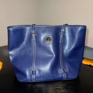 Dooney & Bourke Blue Leather Tote Bag